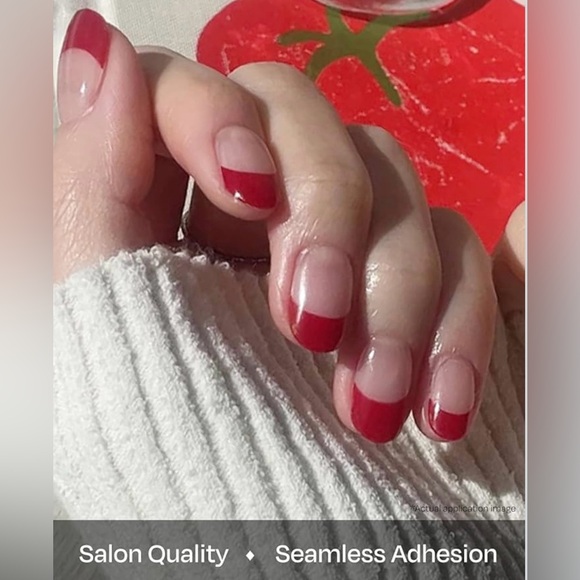 Ohora Red Tip French Manicure Semi Cured Gel Nail Strips - Picture 5 of 10